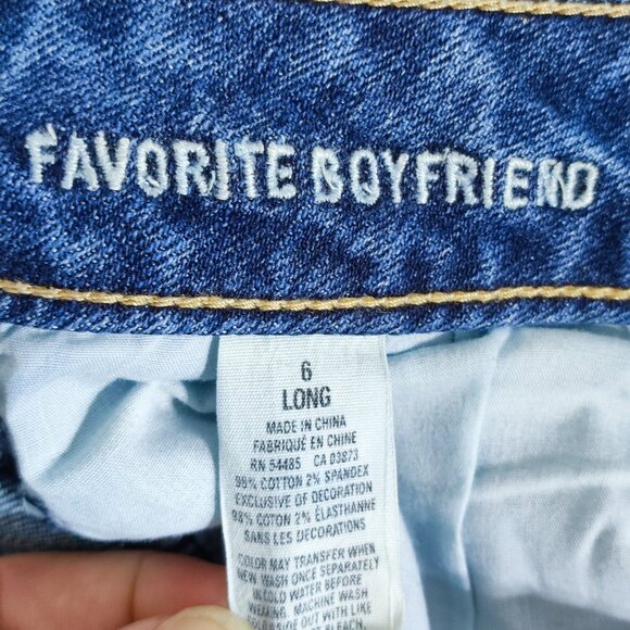 American Eagle jeans women's size 6 Long denim blue Favorite Boyfriend Boot cut - Picture 8 of 14